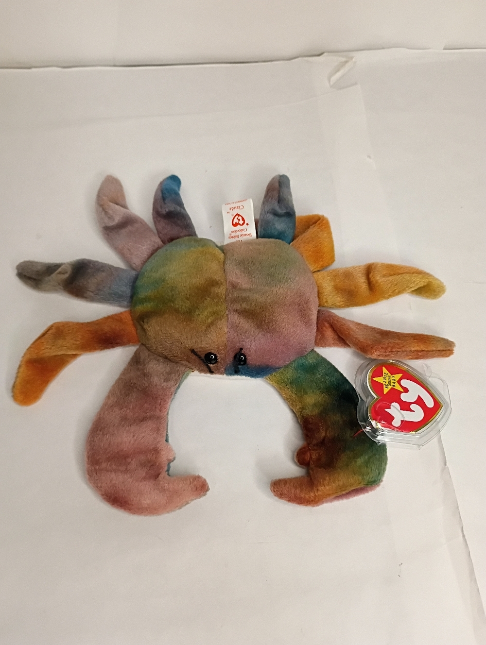 Ty Tie-Dye Crab Plush - Green, Blue, Orange, Pink